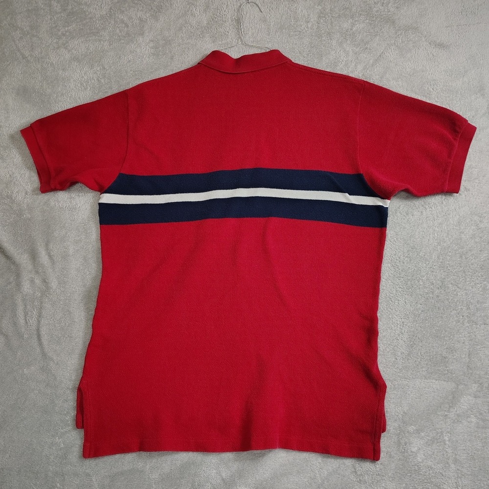 Vtg 90's Polo By Ralph Lauren Striped Terry Cloth Collared Polo Shirt Large - Picture 9 of 10